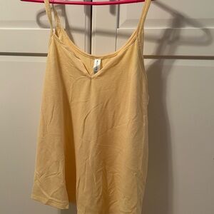 Athleta Butter Yellow Loose Waffle Tank Top